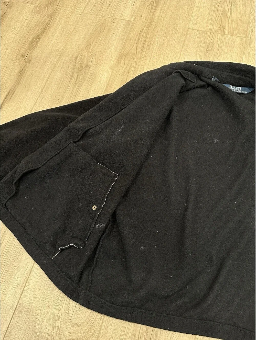 VINTAGE Polo Ralph Lauren Jacket Mens 2XL Black Polartec Full Zip Fleece